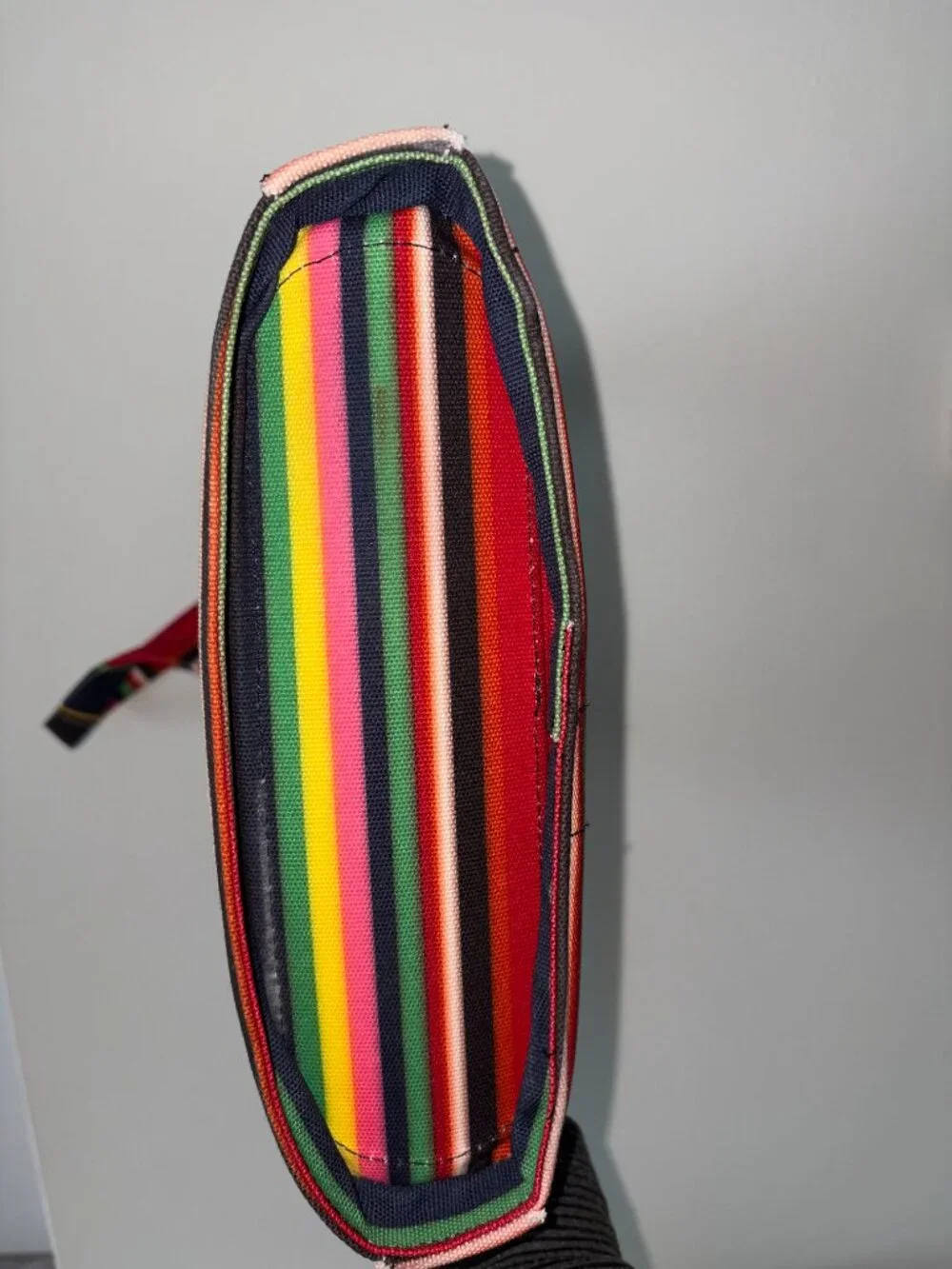 Kate Spade New York Vintage Multicolor Stripe Canvas Shoulder Purse Y2K
